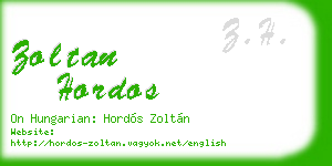 zoltan hordos business card